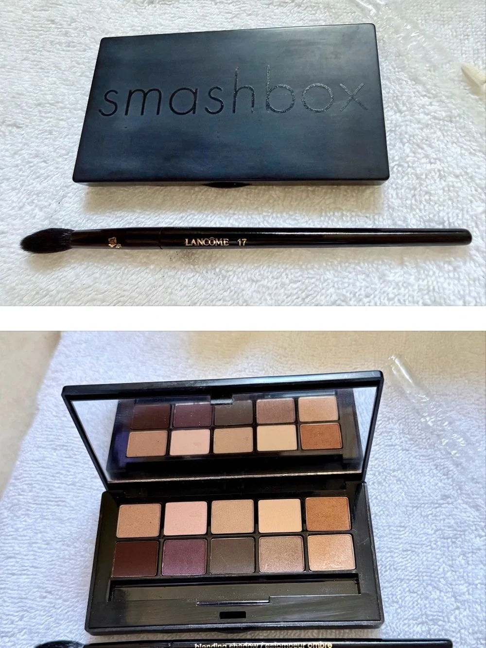 Smashbox Eyeshadow Palette - Warm Browns & Soft Pinks + Lancôme #17 blend brush